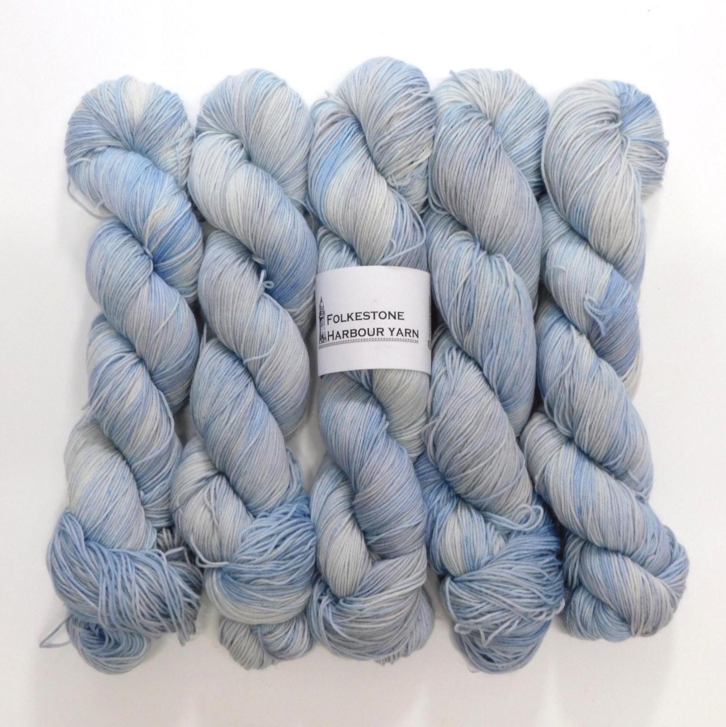 Vesivirta Watercurrent Blue White Variegated Merino Sock yarn 4ply 100g