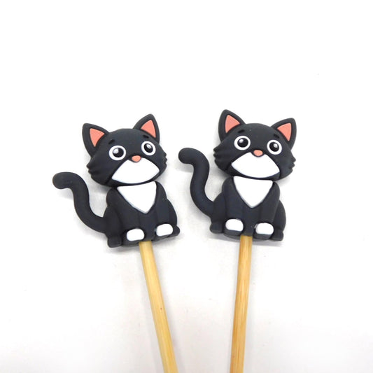 Bella Cat Tuxedo Kitty silicone needle toppers