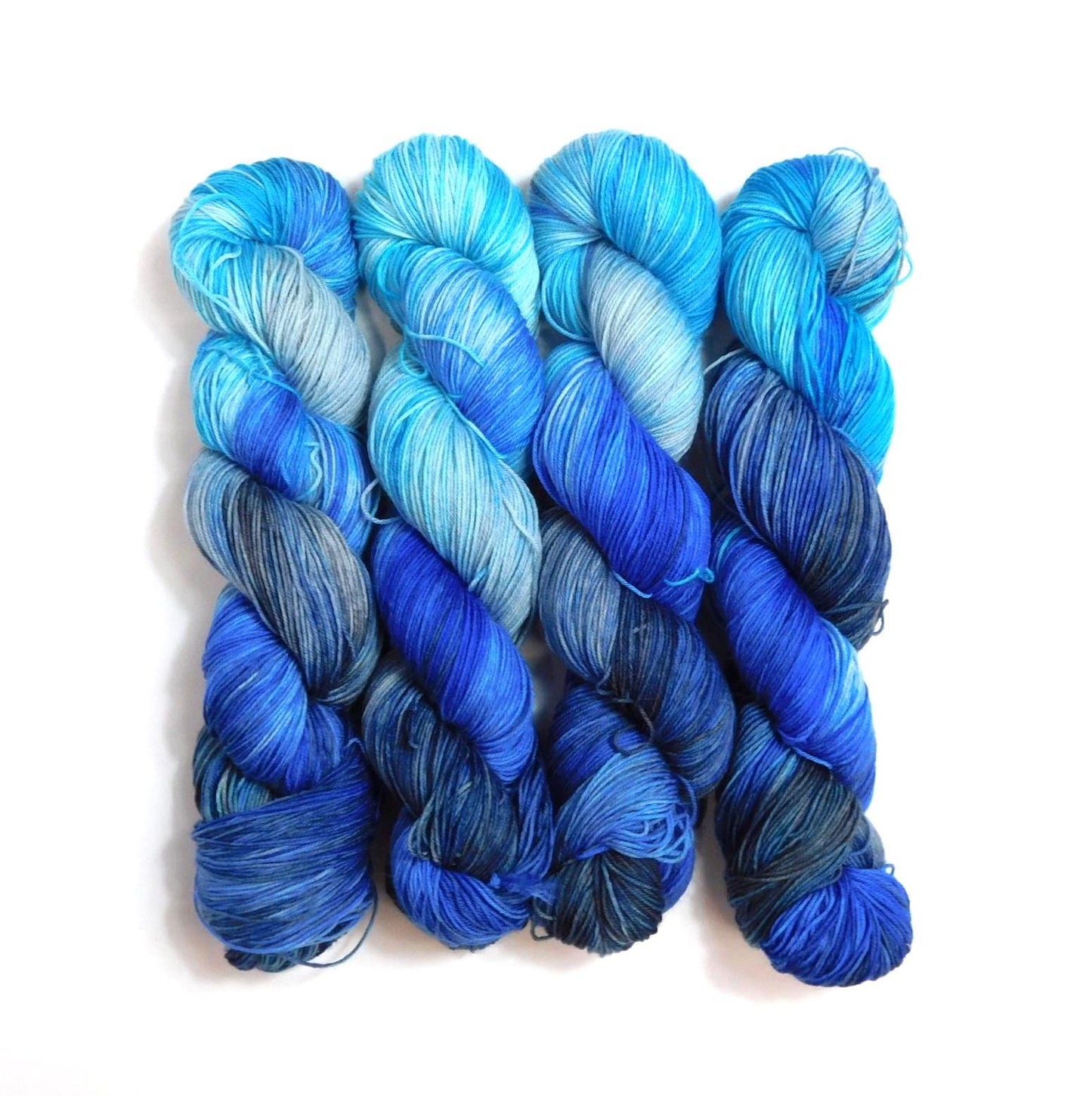 RAMMSKEINS: Richard         100g Variegated Turquoise Blue Sock Yarn   Fluorescent/UV Reactive