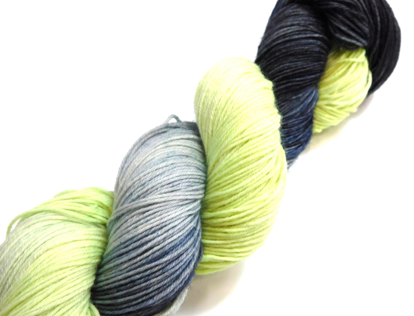 RAMMSKEINS: Flake        100g Variegated Yellow Black Sock Yarn   Fluorescent/UV Reactive