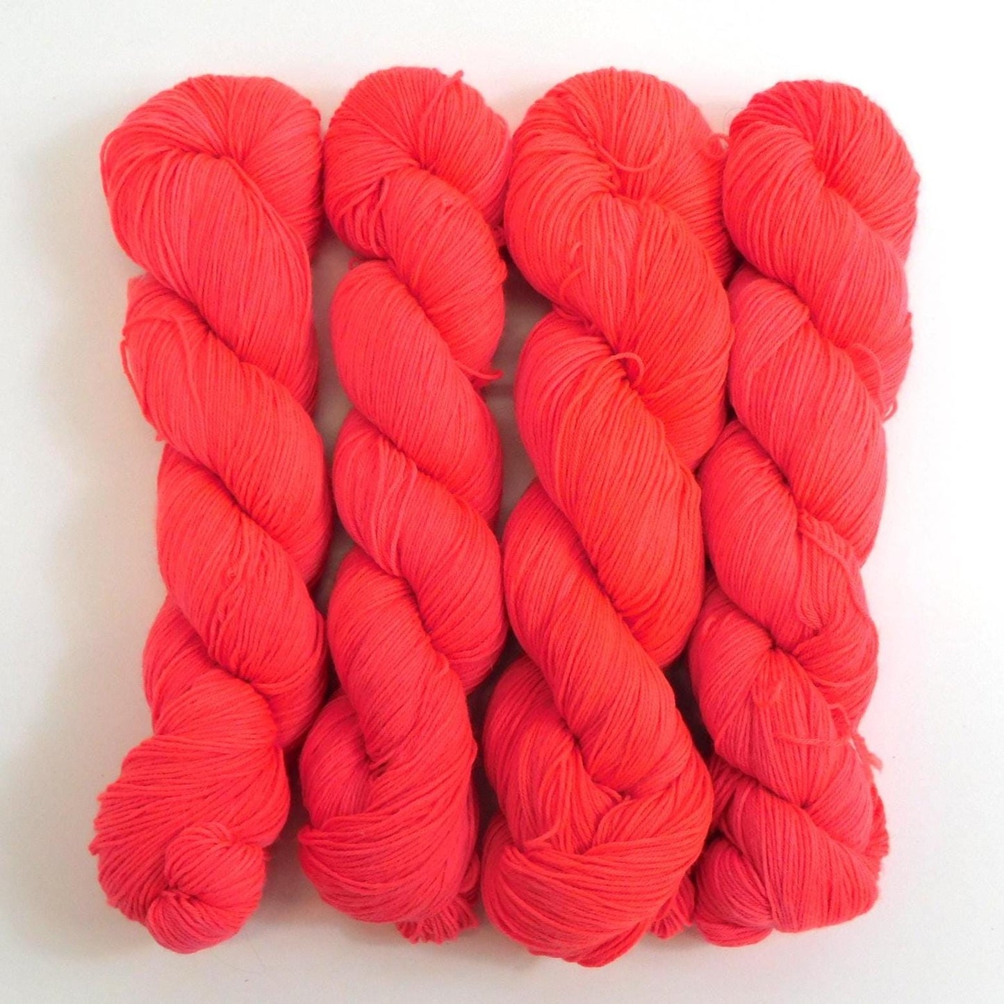 Fluorescent Red Merino Blend Sock Wool yarn 100g skein