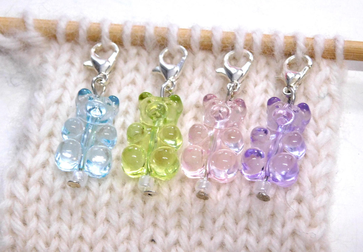 Candy Gummy Bear Stitch Markers       Set of 4