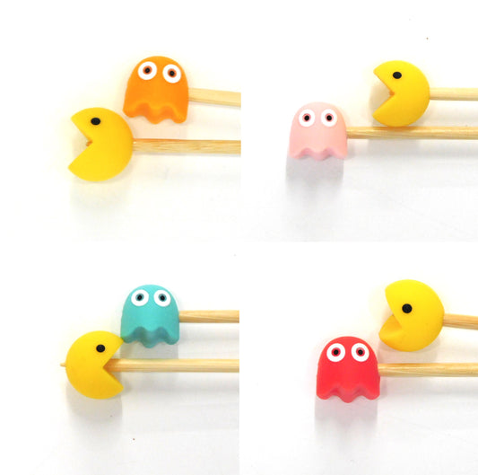 Pac Man silicone needle toppers 4 colour options