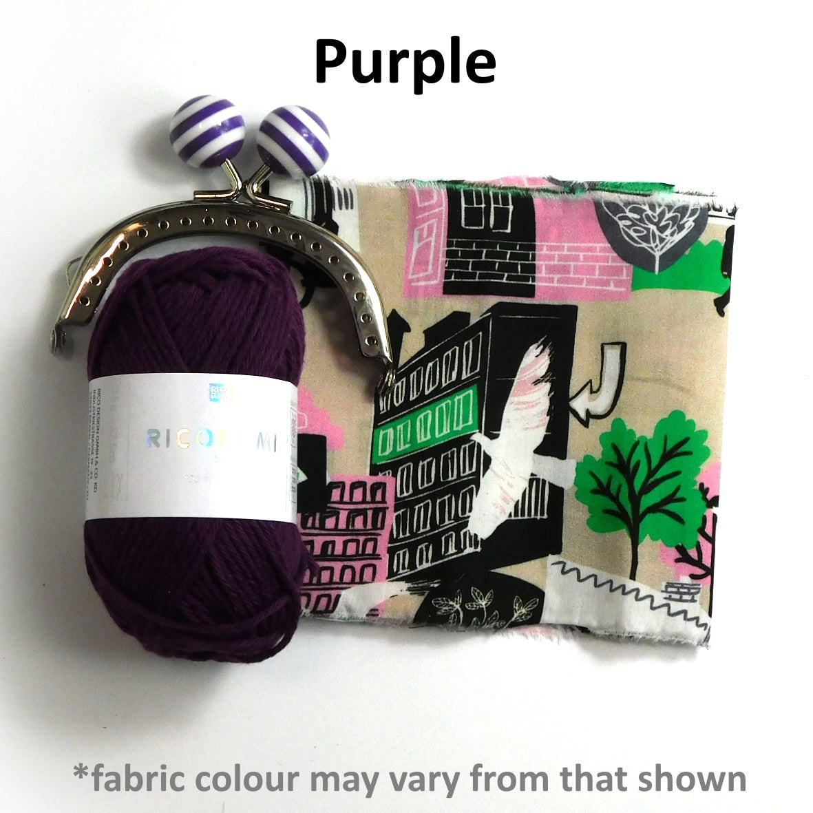 Kiss Clasp Crochet Purse Kit        9 Colour Options Available