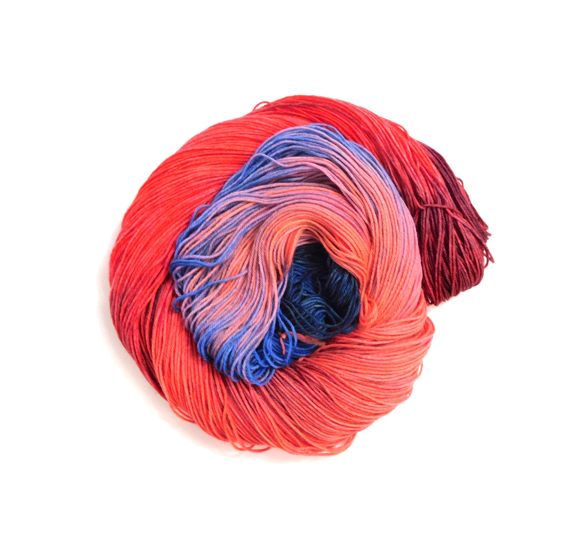 RAMMSKEINS: Schneider 100g Variegated Red Blue Black Sock Yarn Fluorescent/UV Reactive